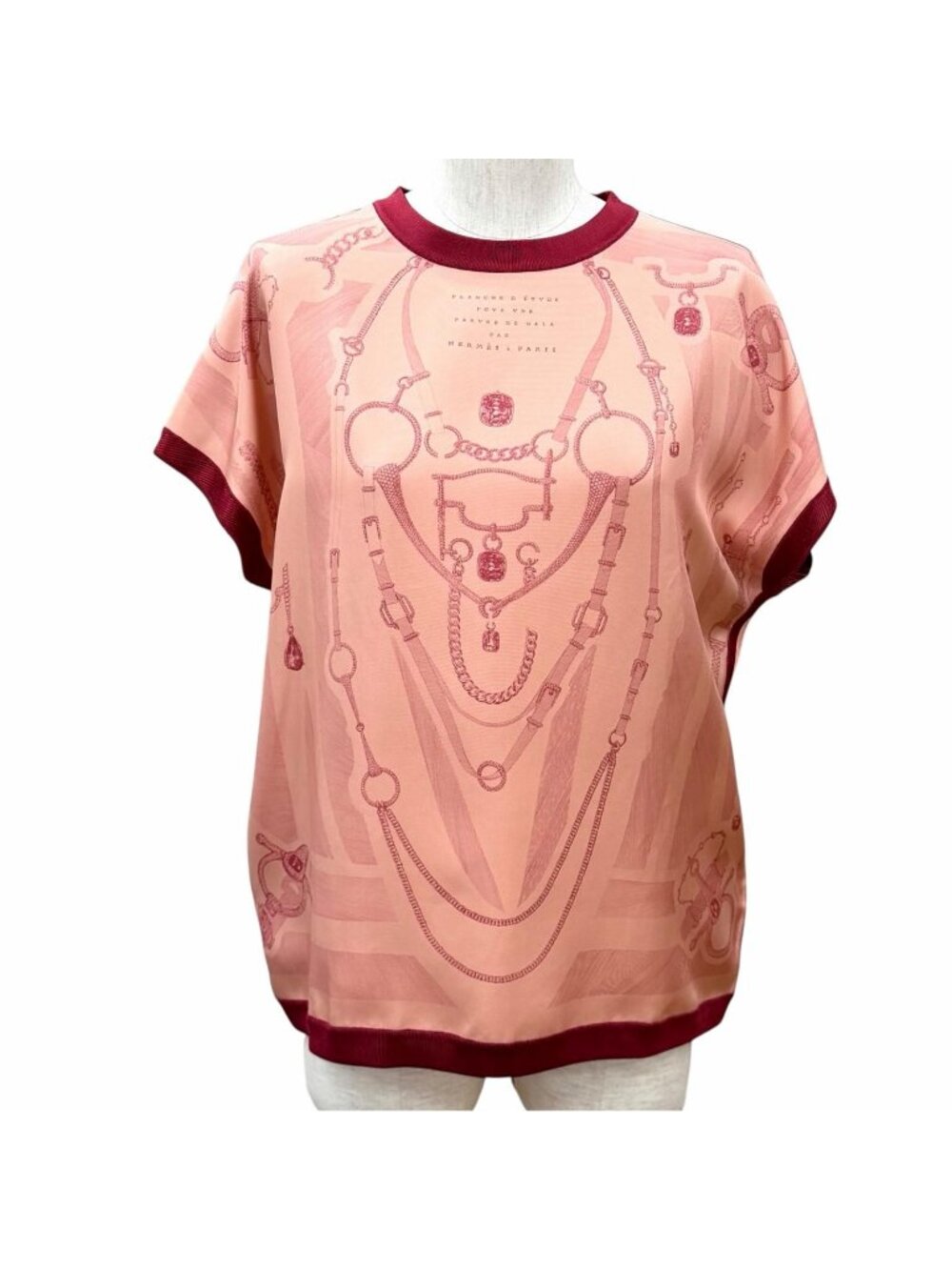 Hermes Tresor de Medor Silk 100% Twillaine Knit Pink Red IT Sweater 42